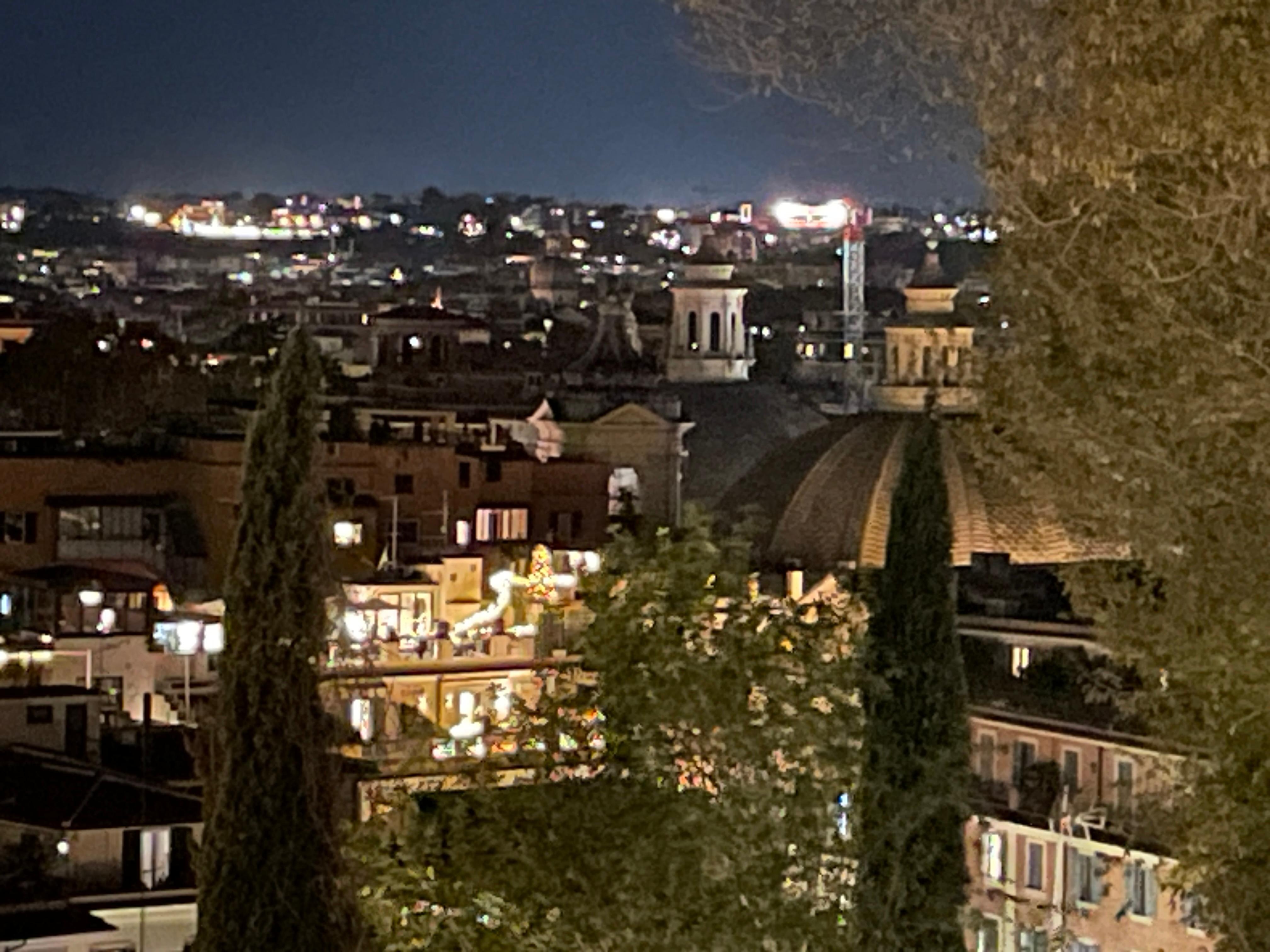 Lights showing the rooftop bar.