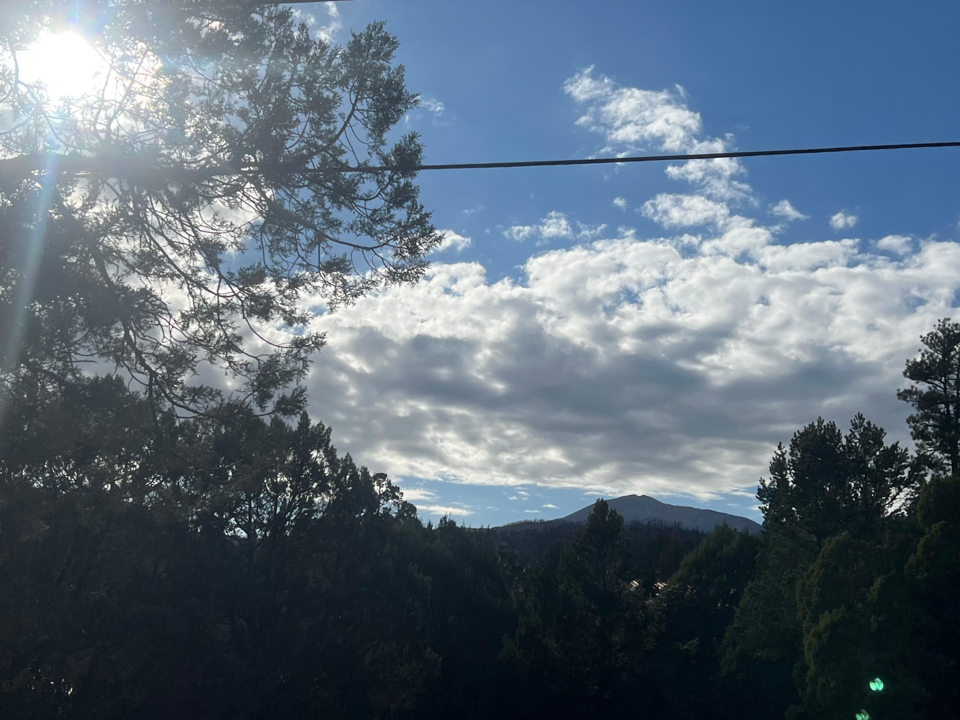 Back view at sunrise