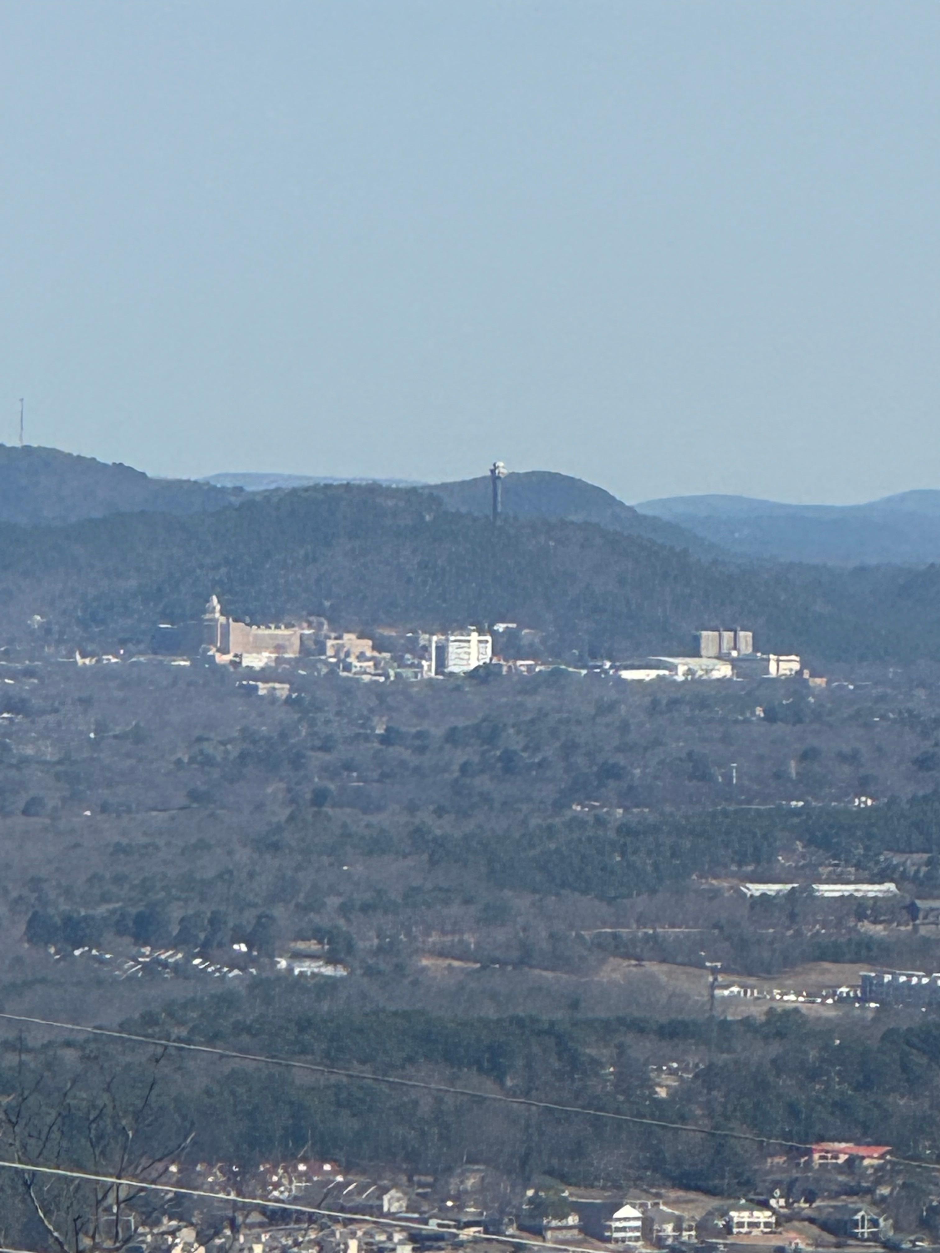 You can see all of hot springs from the deck of the joise