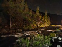 View from our private patio at night.