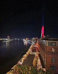 Christmas lights on the river walk