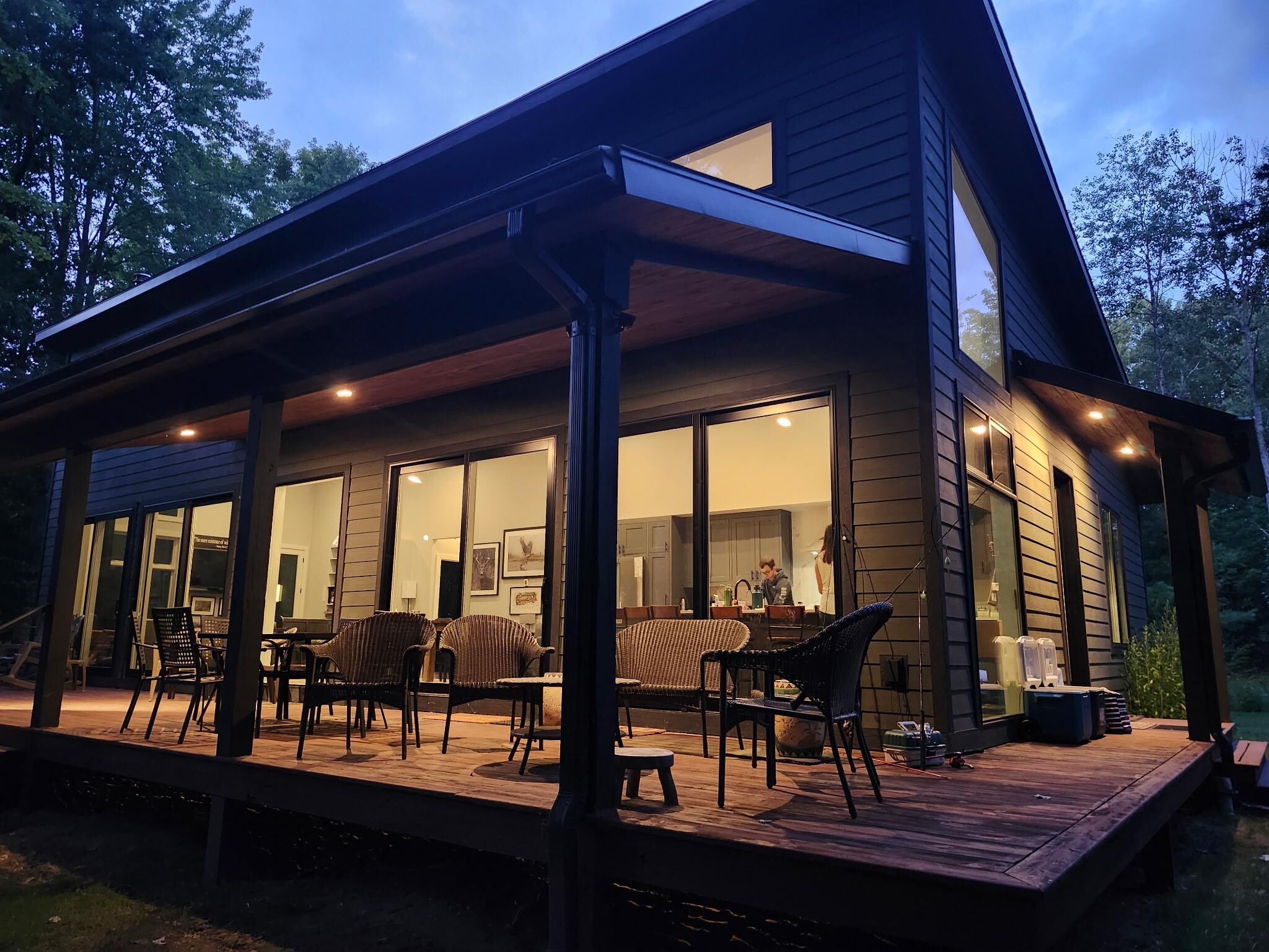 Back of house at night