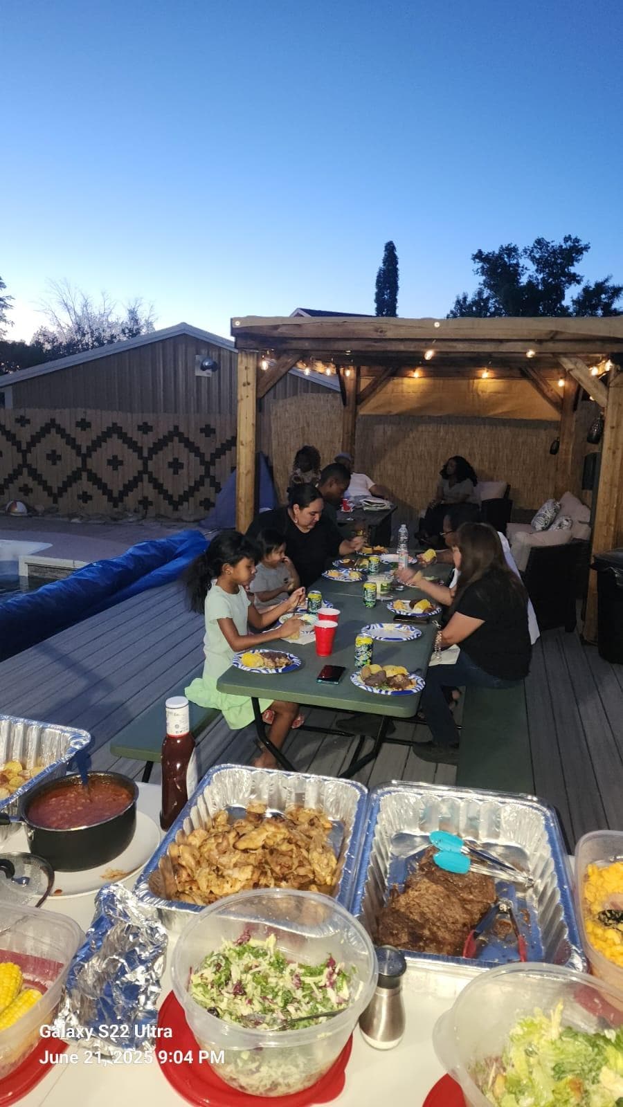 Beautiful evening, good times with family.