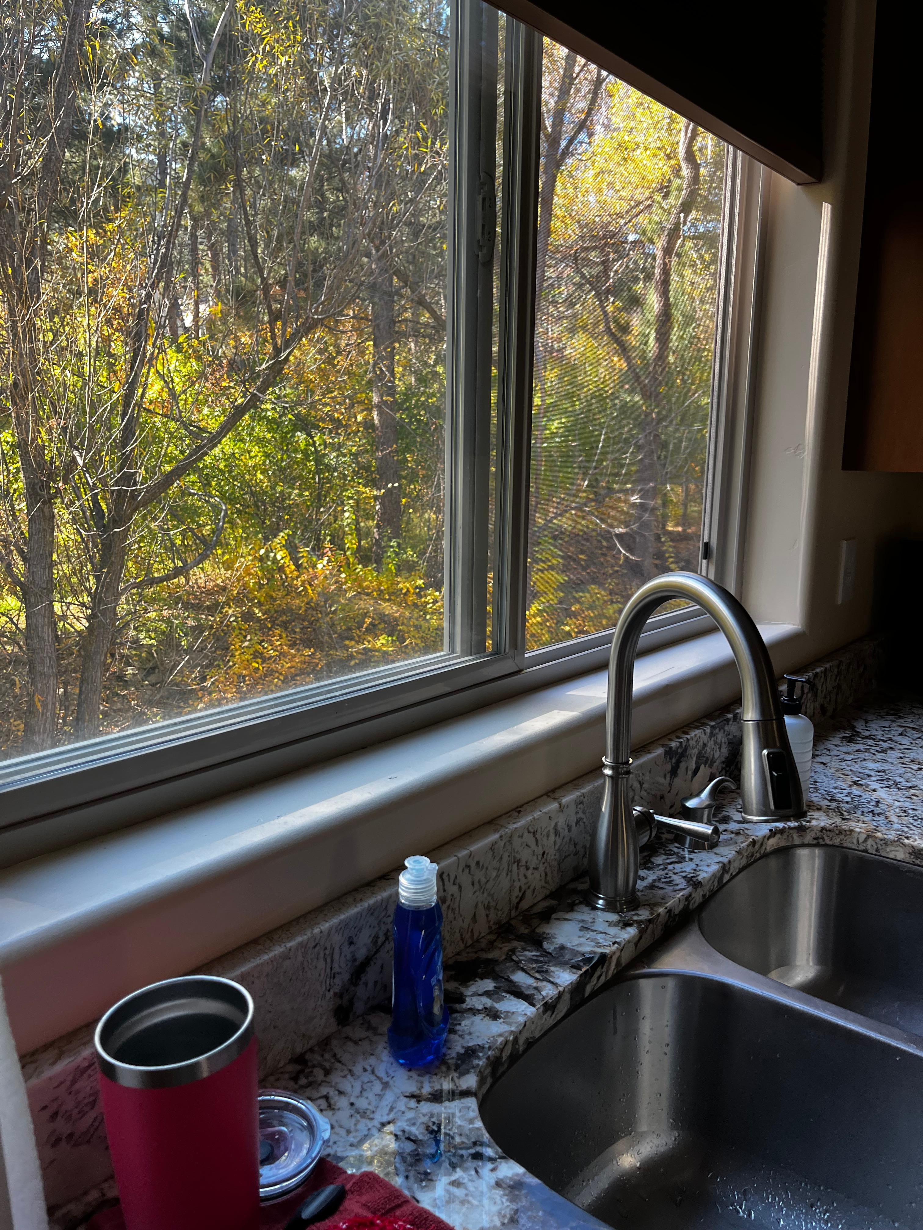 This is the view from the kitchen sink - I’d wash dishes all day long!