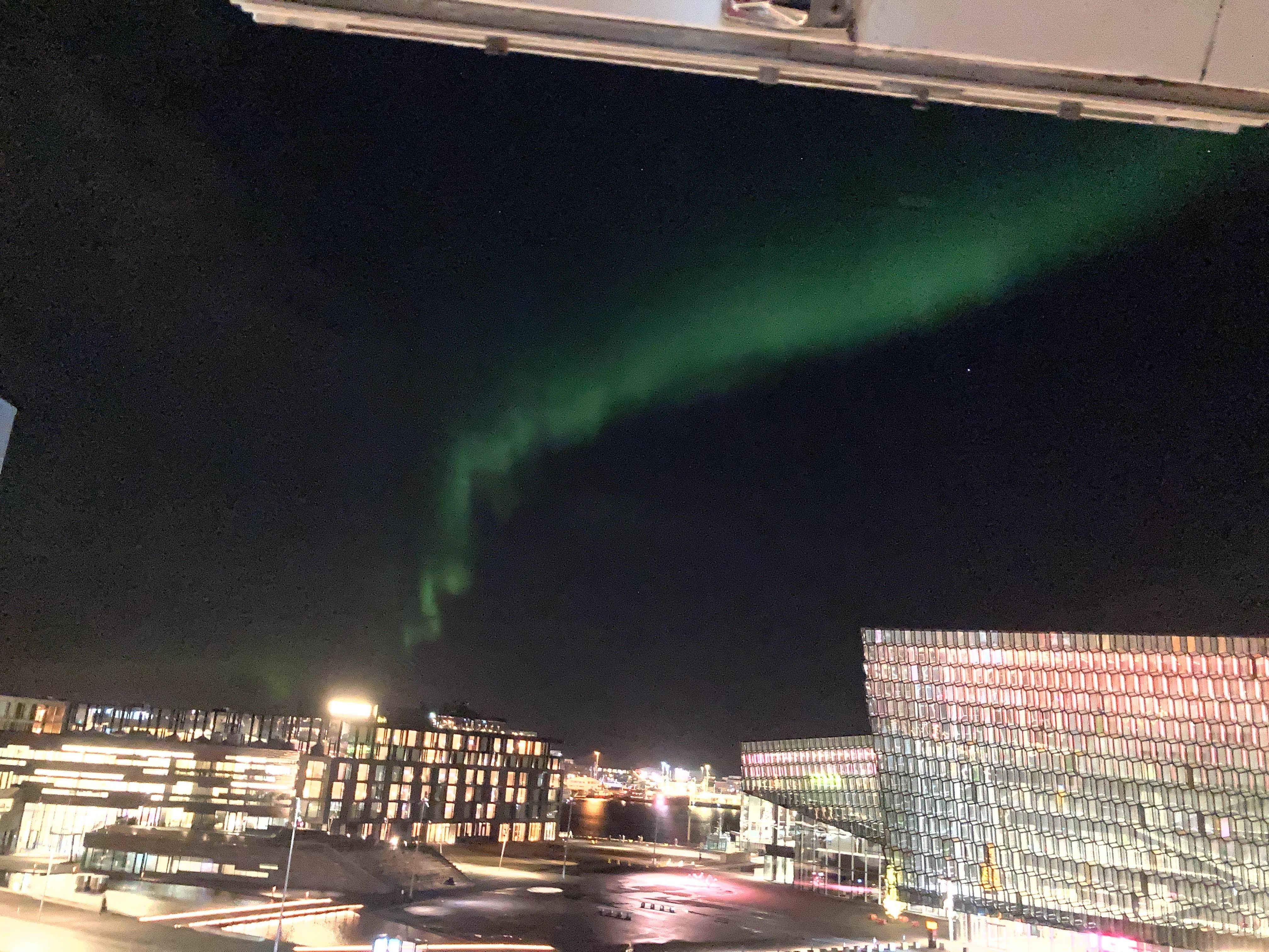 Aurora Borealis from Hotel Room window