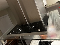 Stove top exhaust snowed when I turned it on. Neither of the exhausts worked in the bathrooms..