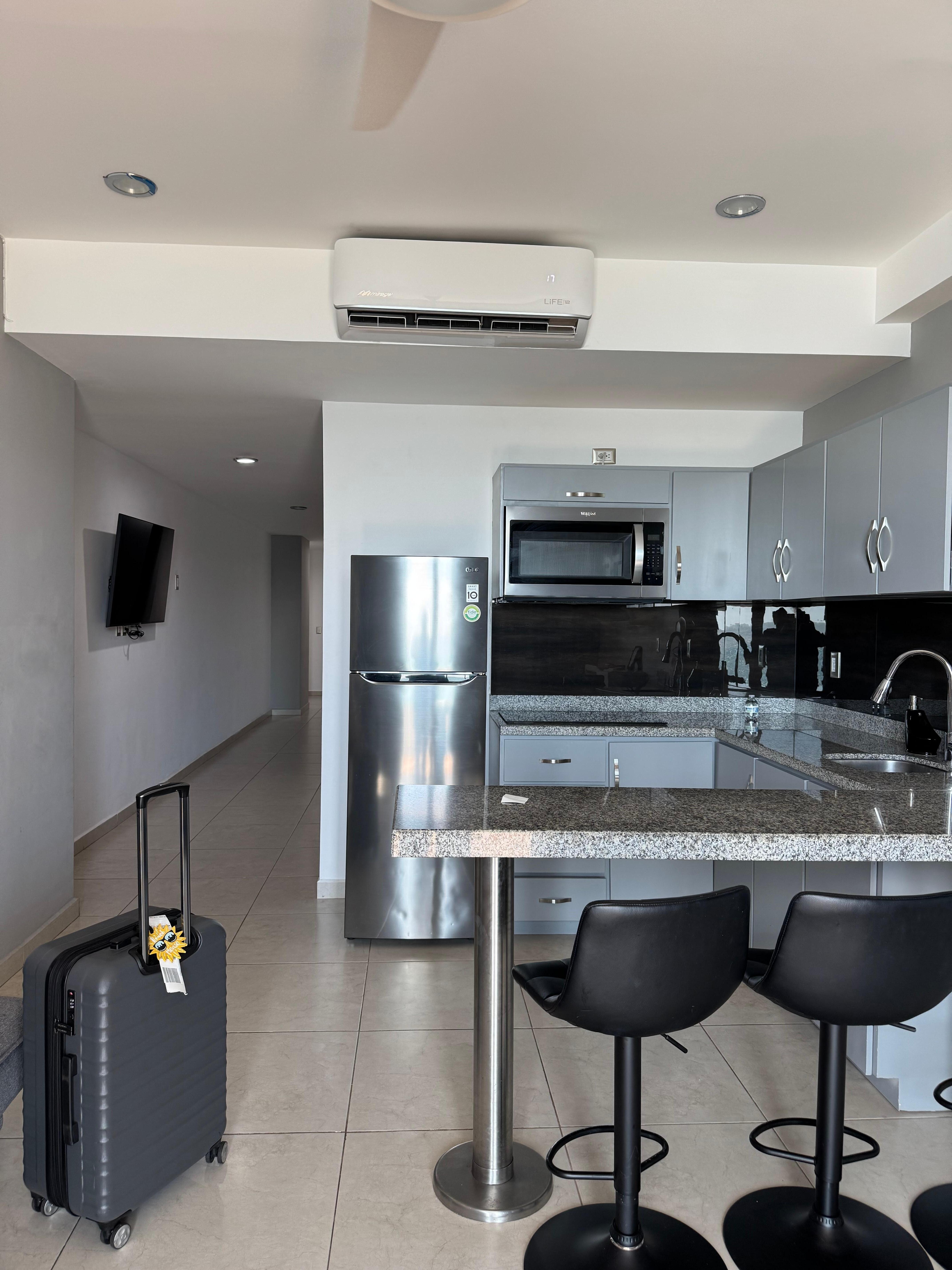 The room looking towards the kitchen