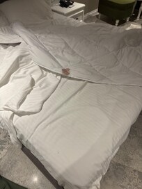 Dirty bed sheets