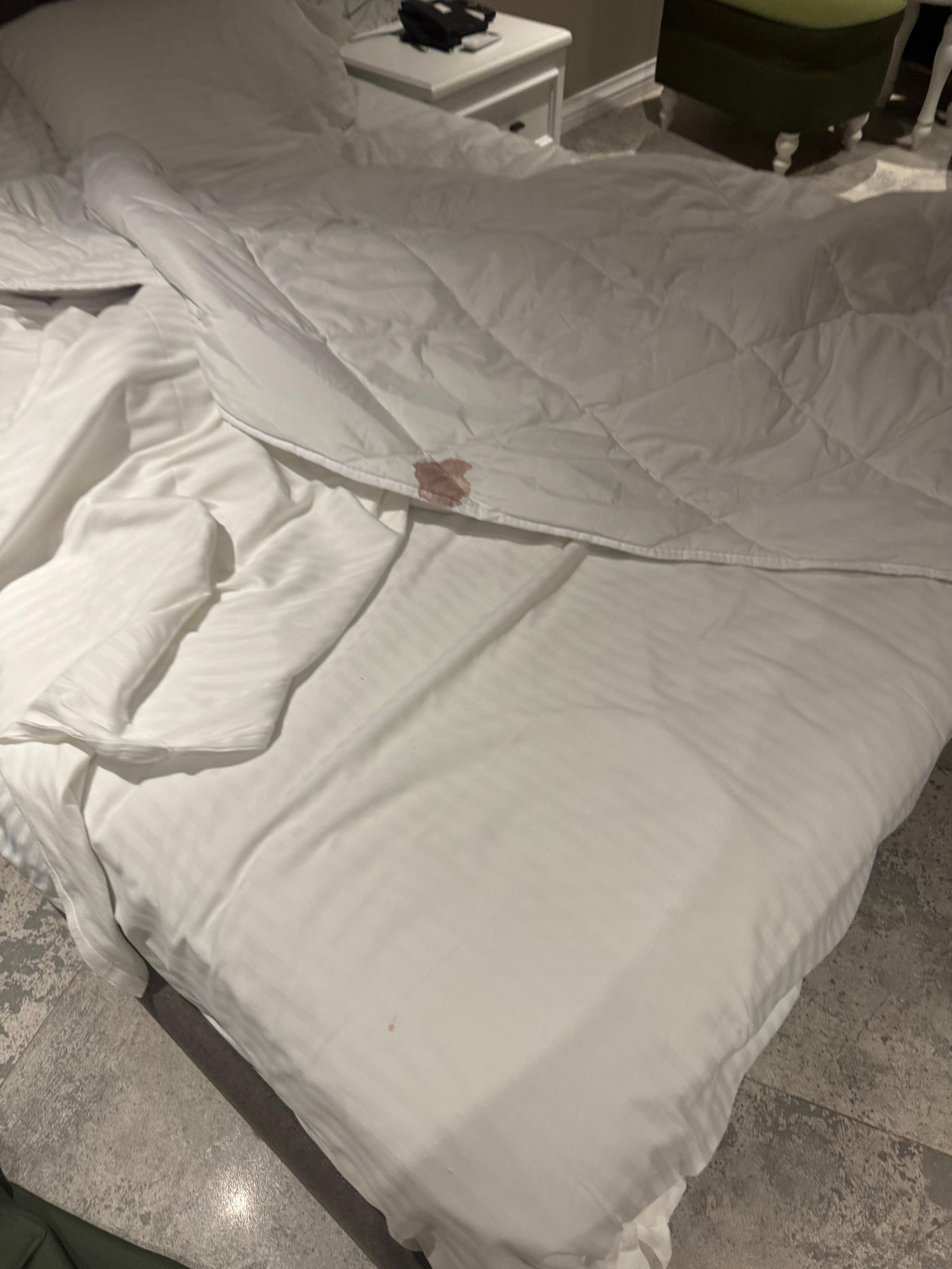 Dirty bed sheets 