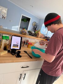 This was in the kitchen, making cookies