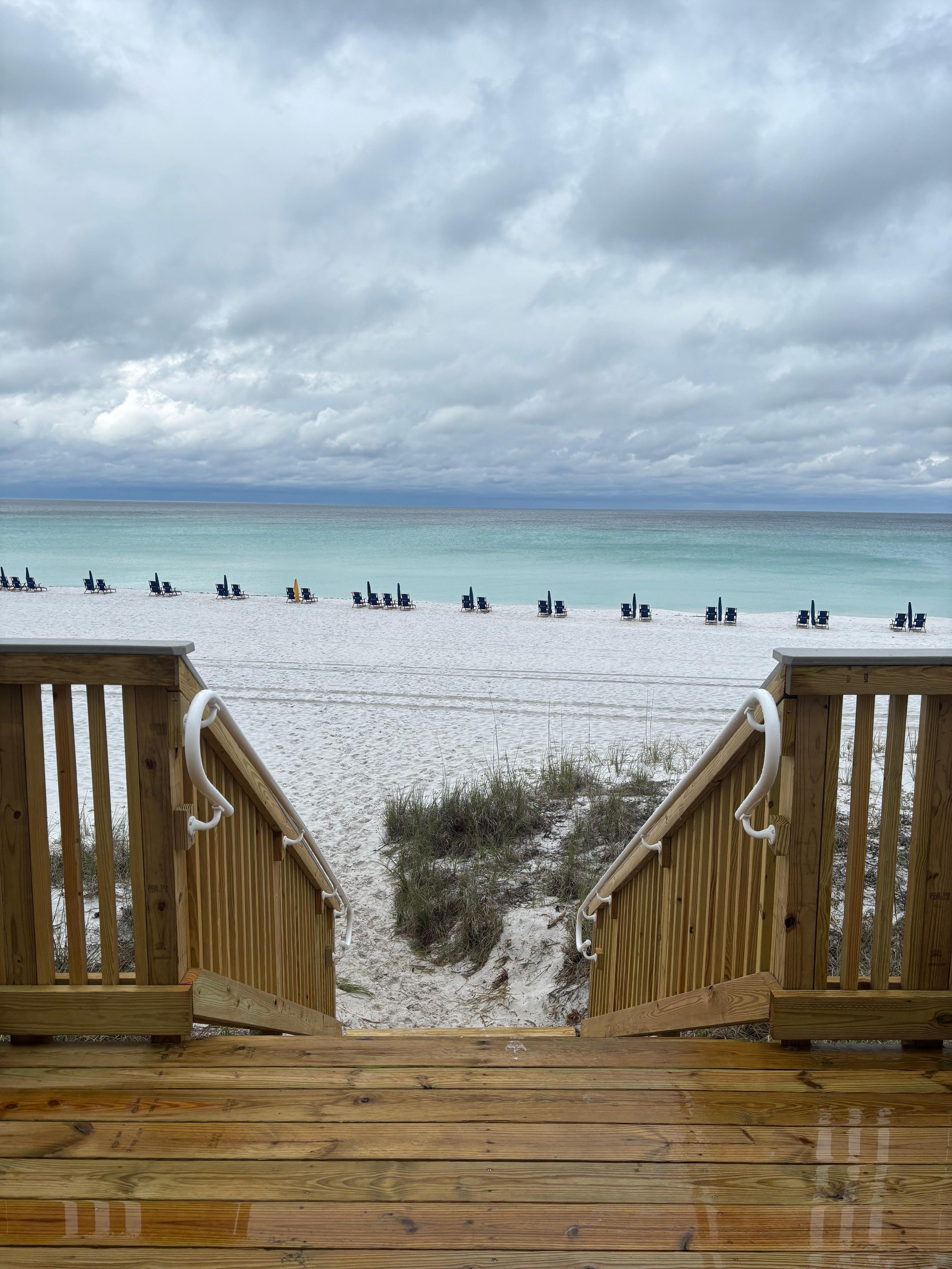 Easy beach access right by the elevator.