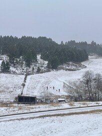 Snowy day going up the hill