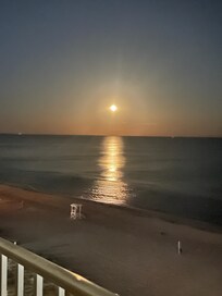 Beautiful shot of the moon from the balcony