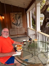 Breakfast on the front porch