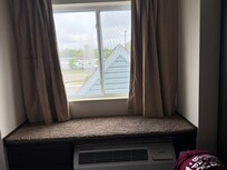 Unsure what this carpeted bench is for? Looks bad