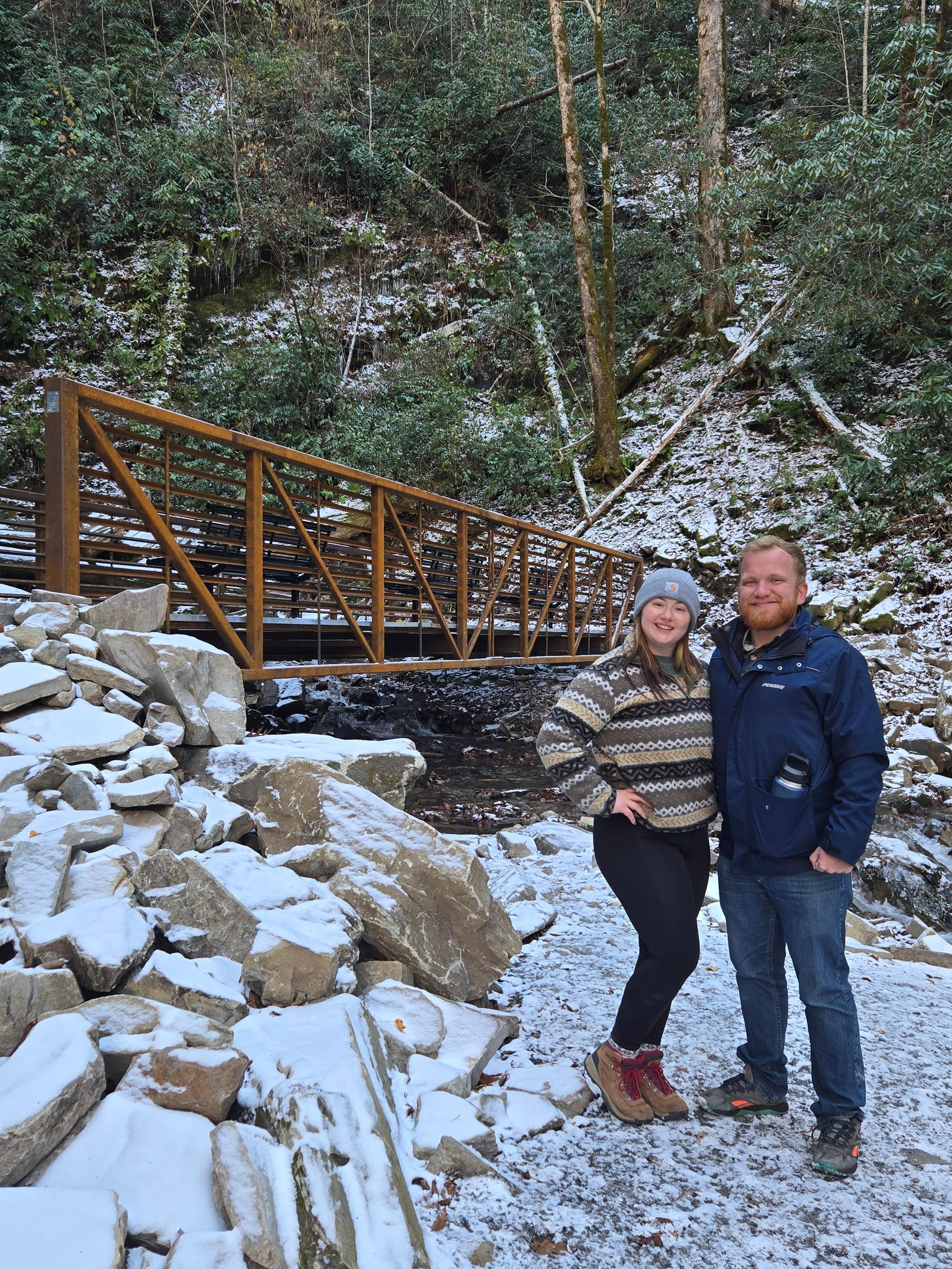 At Mingo Falls in Cherokee, about an hour away from the cabin!