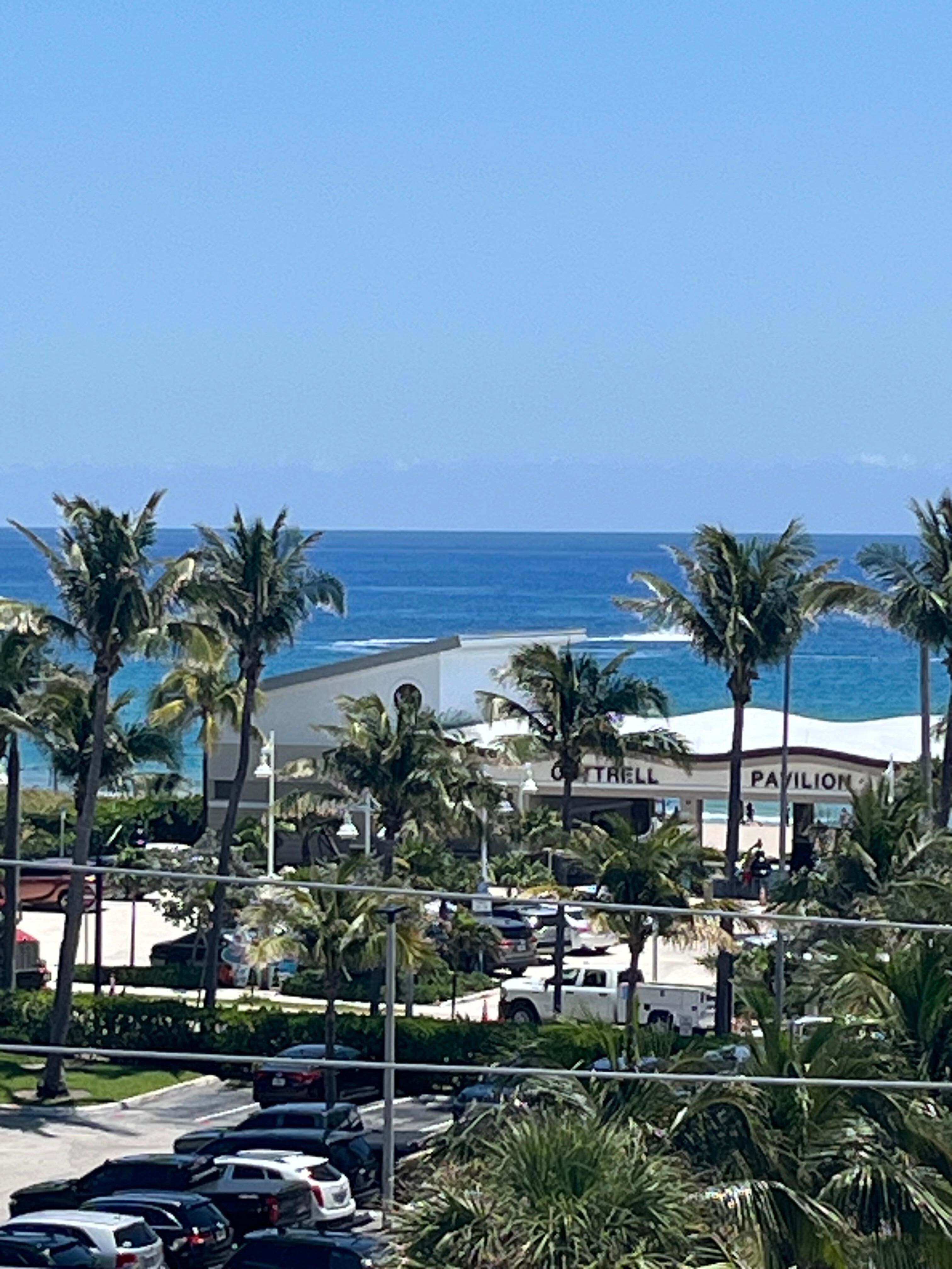 View of the beach from hotel