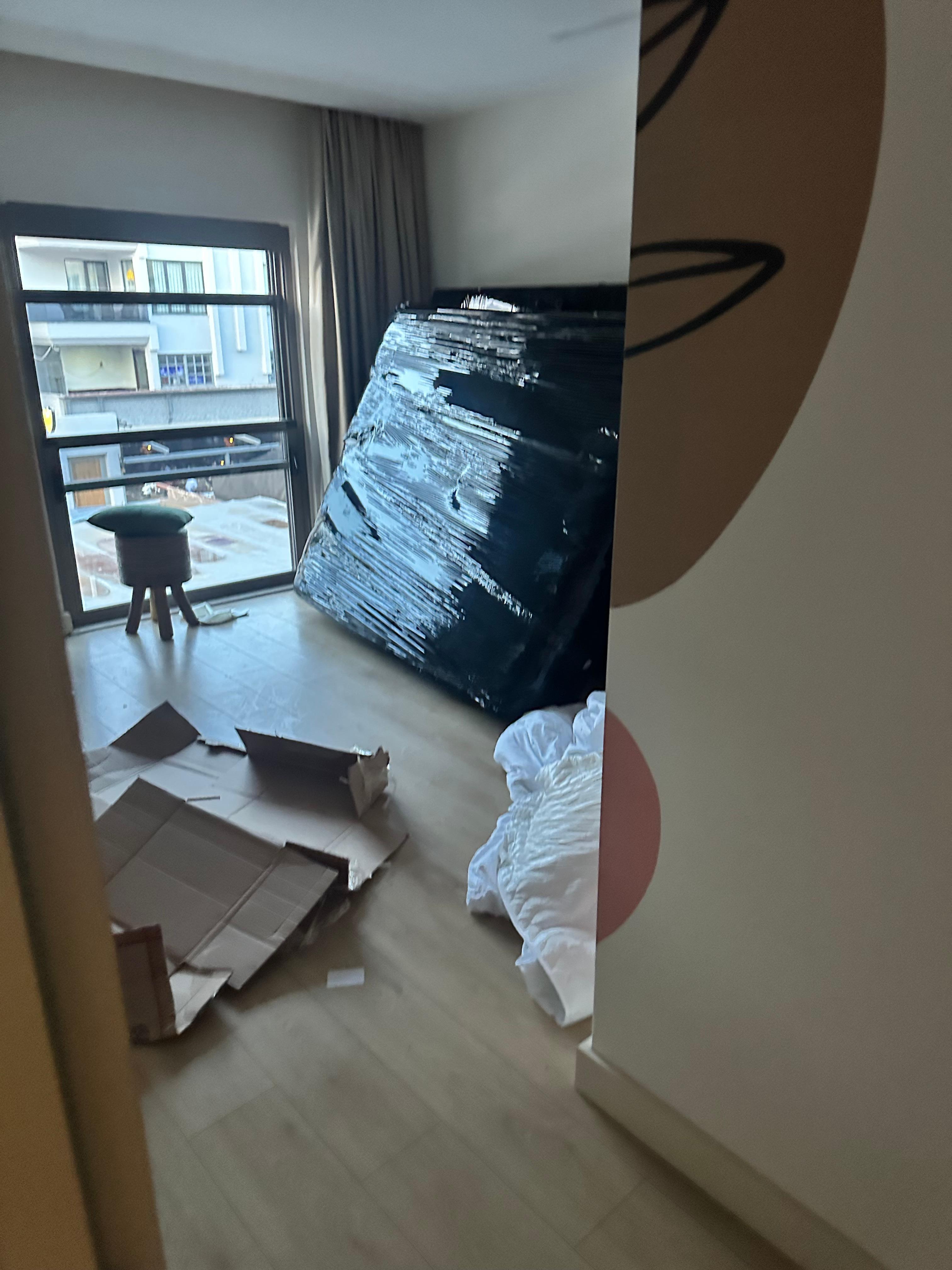 Bed packed away 