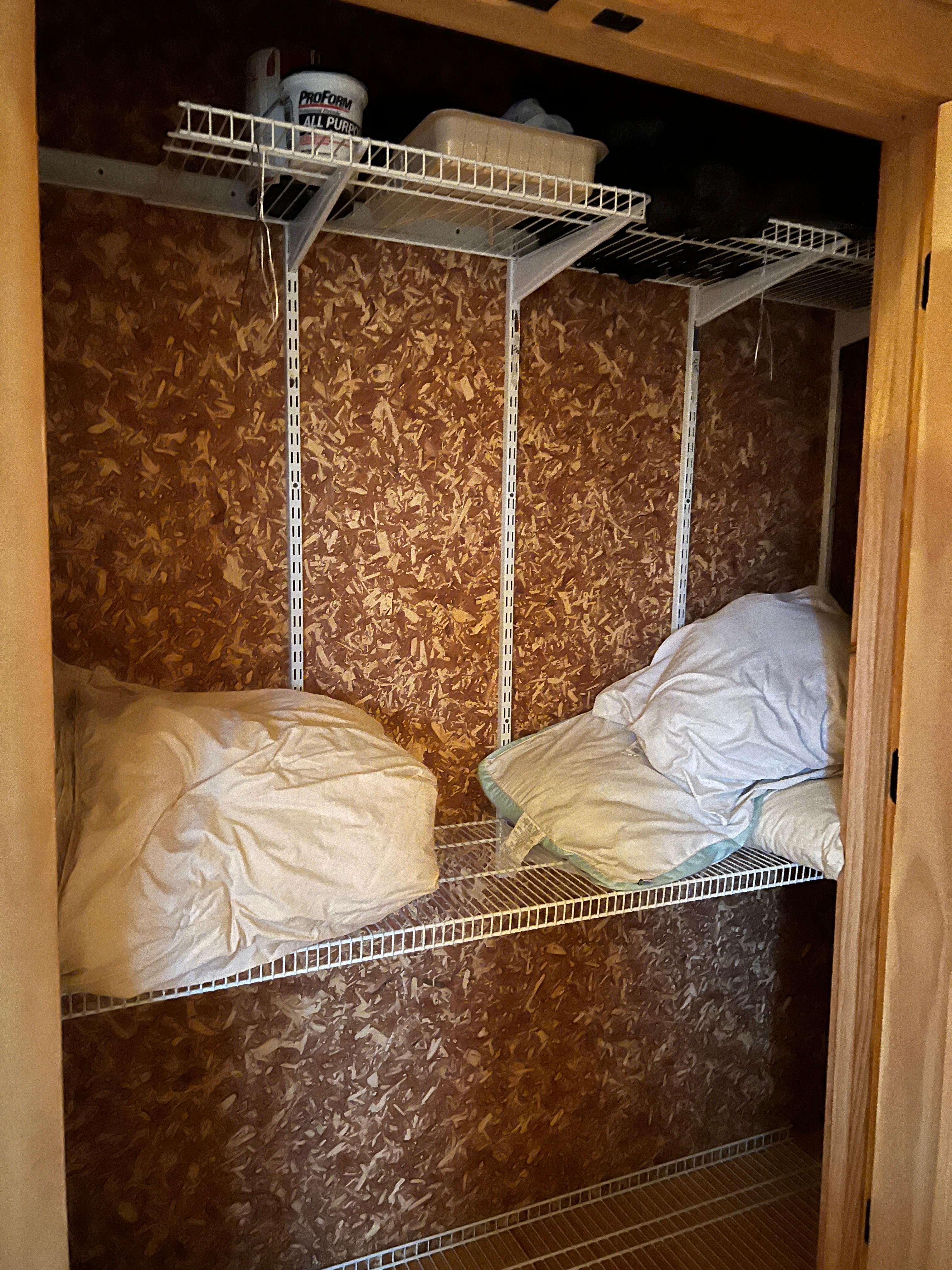 Closet with 2 wire hangers