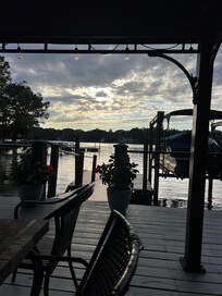 View from the dock looking out on Lake Norman.
