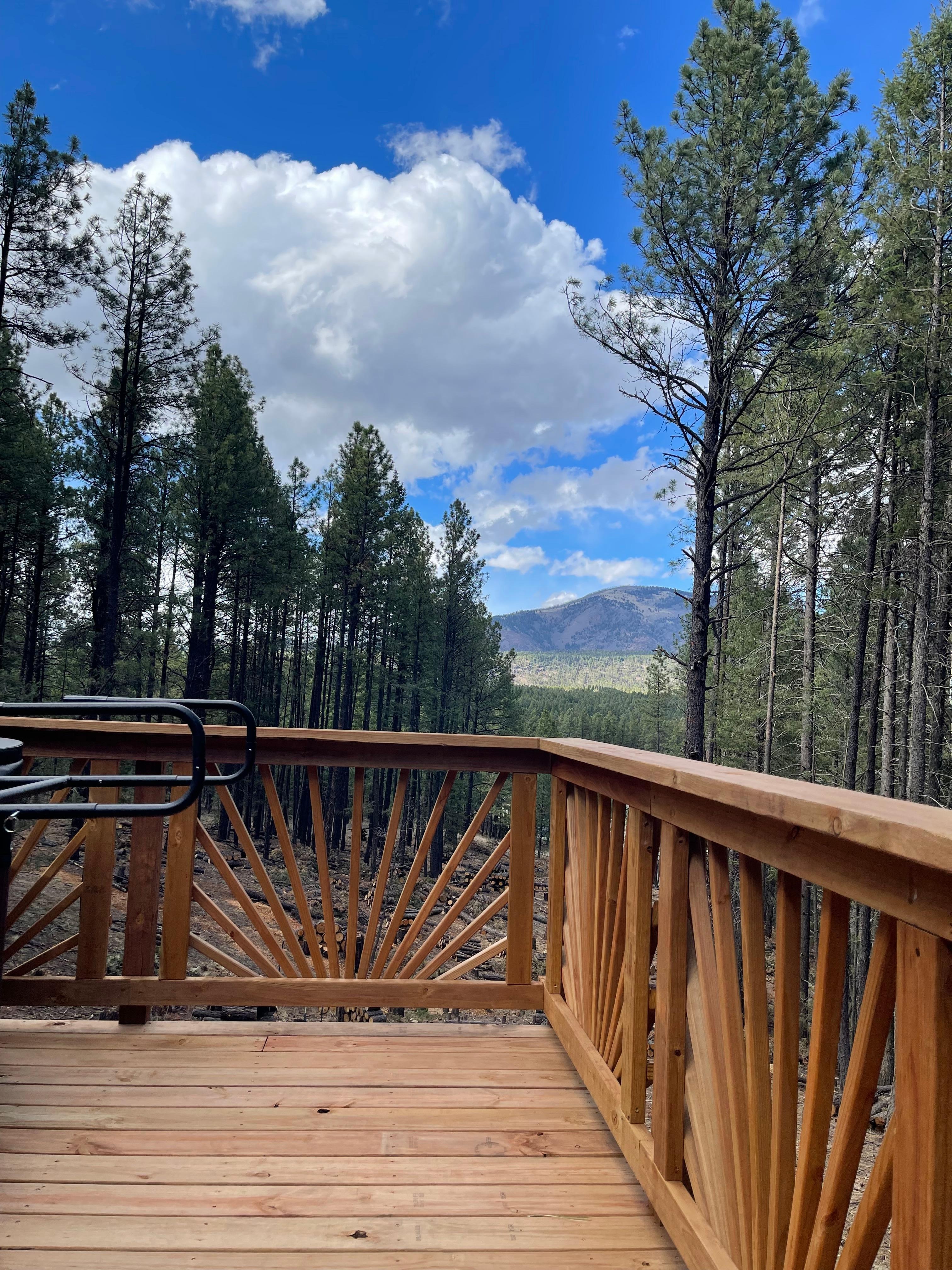 On the wrap around deck.