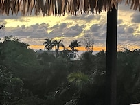 View from the rooftop deck at du set during dinner