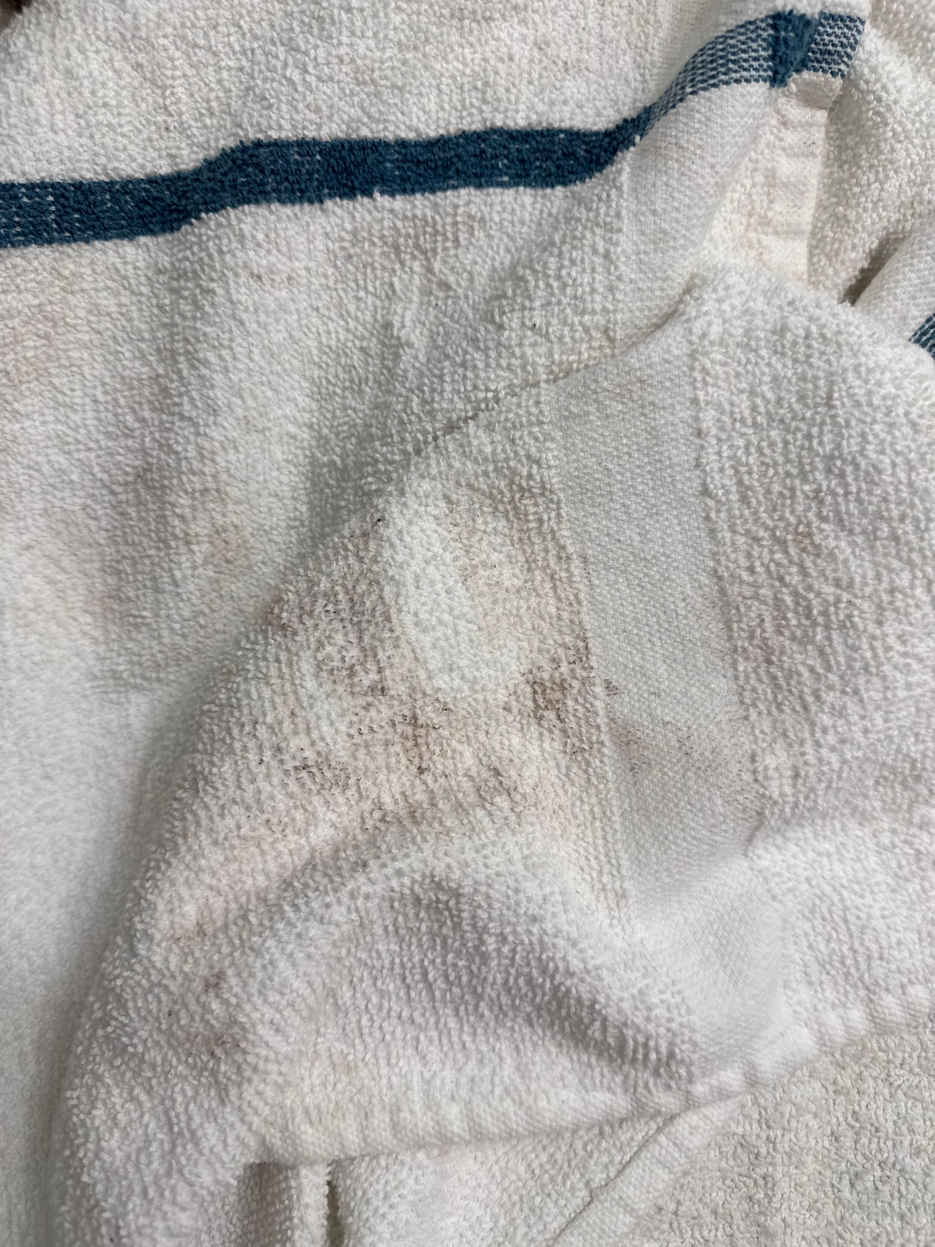 Stained towels