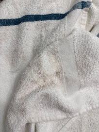 Stained towels