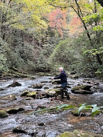 Fishing on the property.
