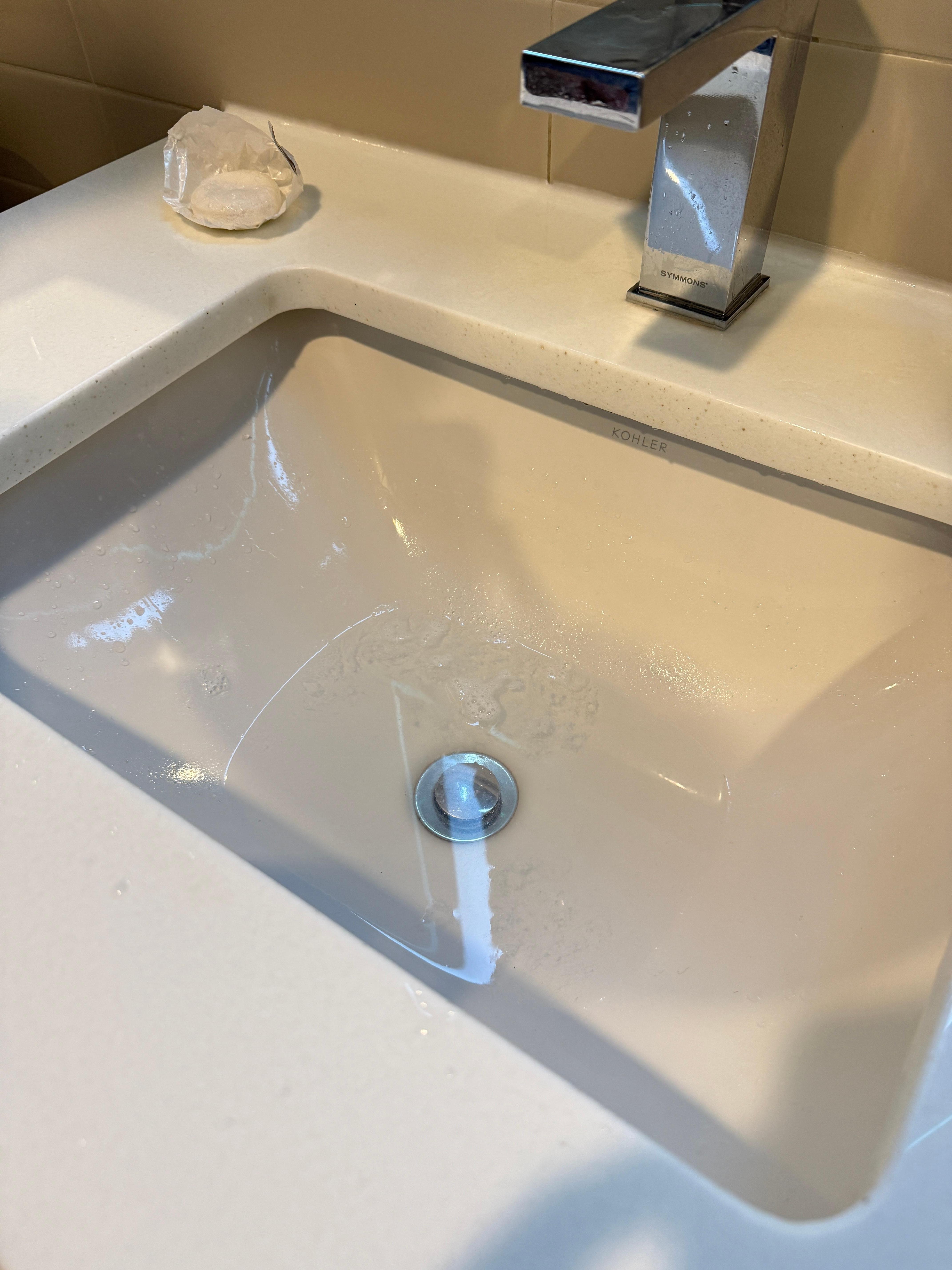 Another picture of the clogged drain. 