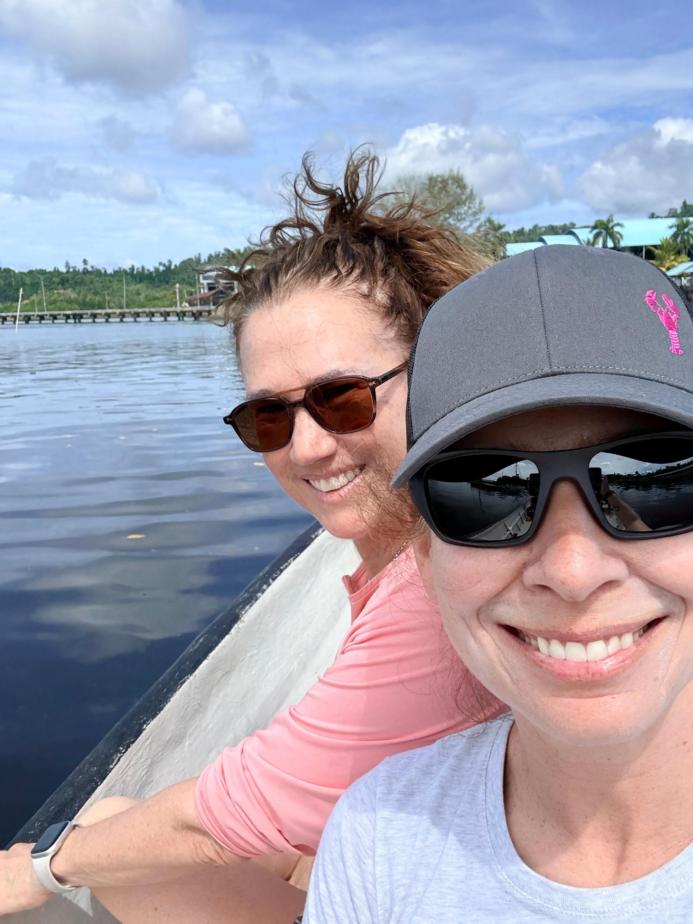 Boat ride to private island.