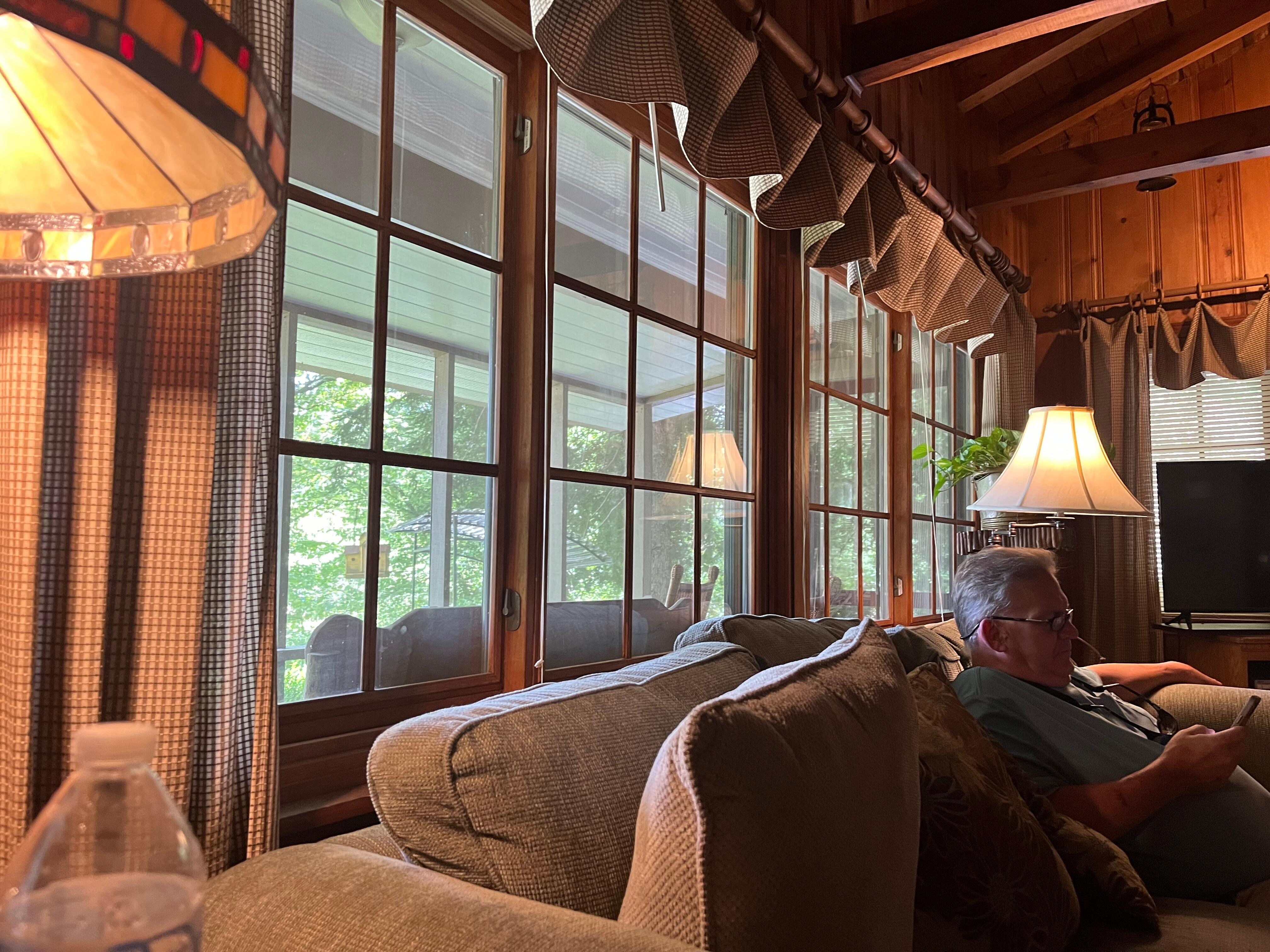 Inside looking out over the land.