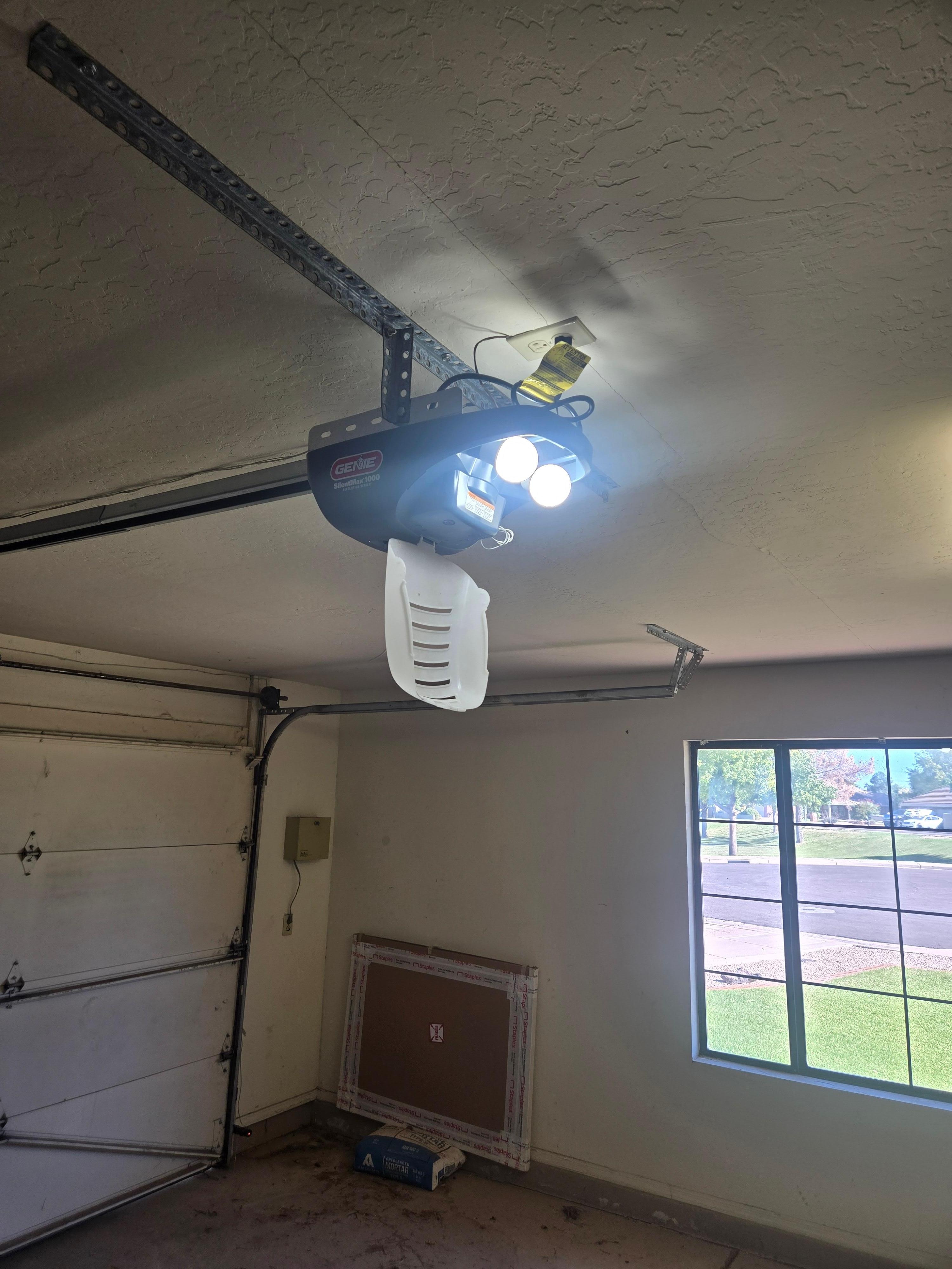 Garage opener cover open.