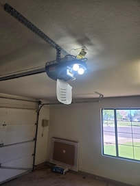 Garage opener cover open.