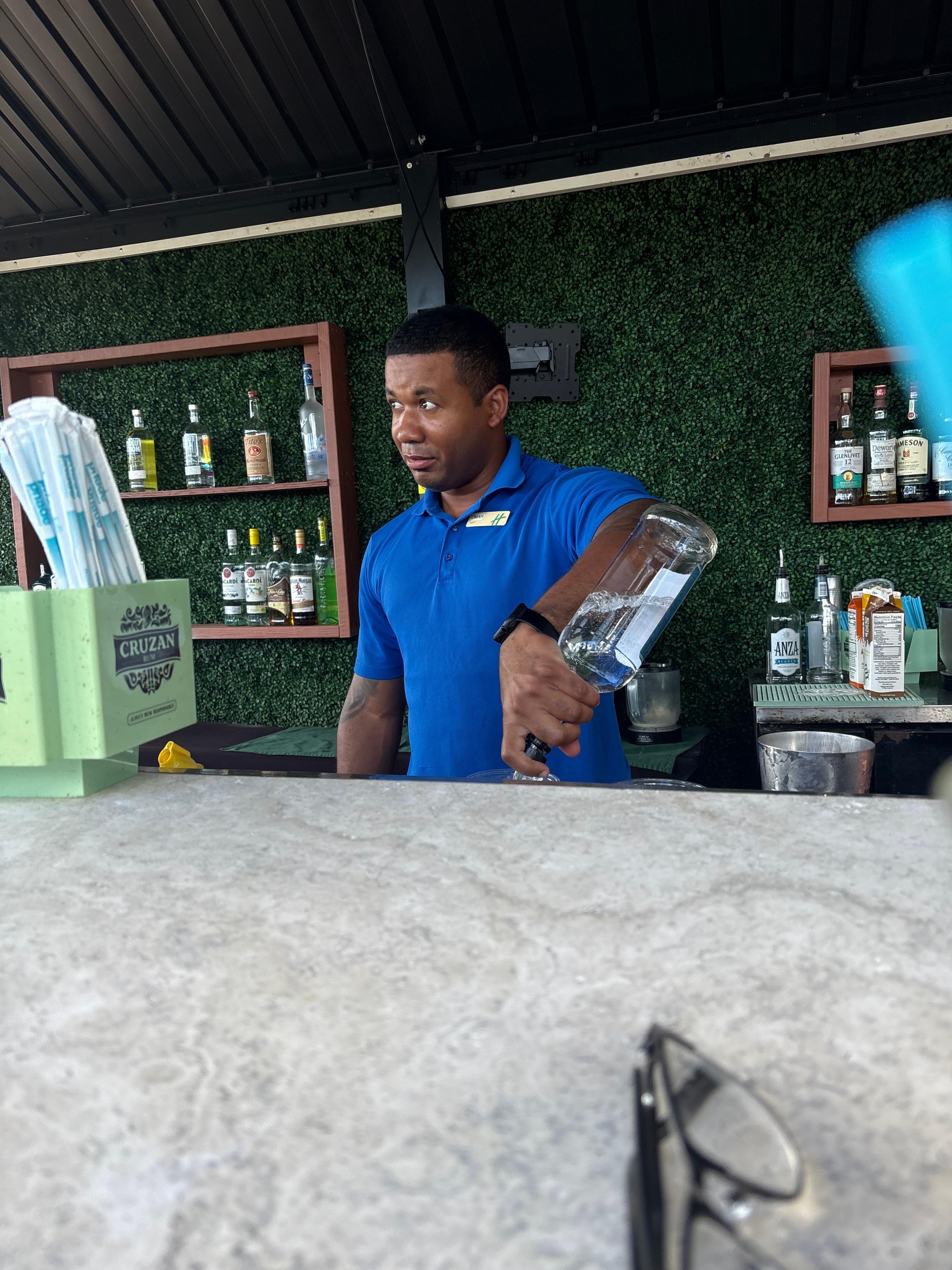 This is Omar he knows his drinks 