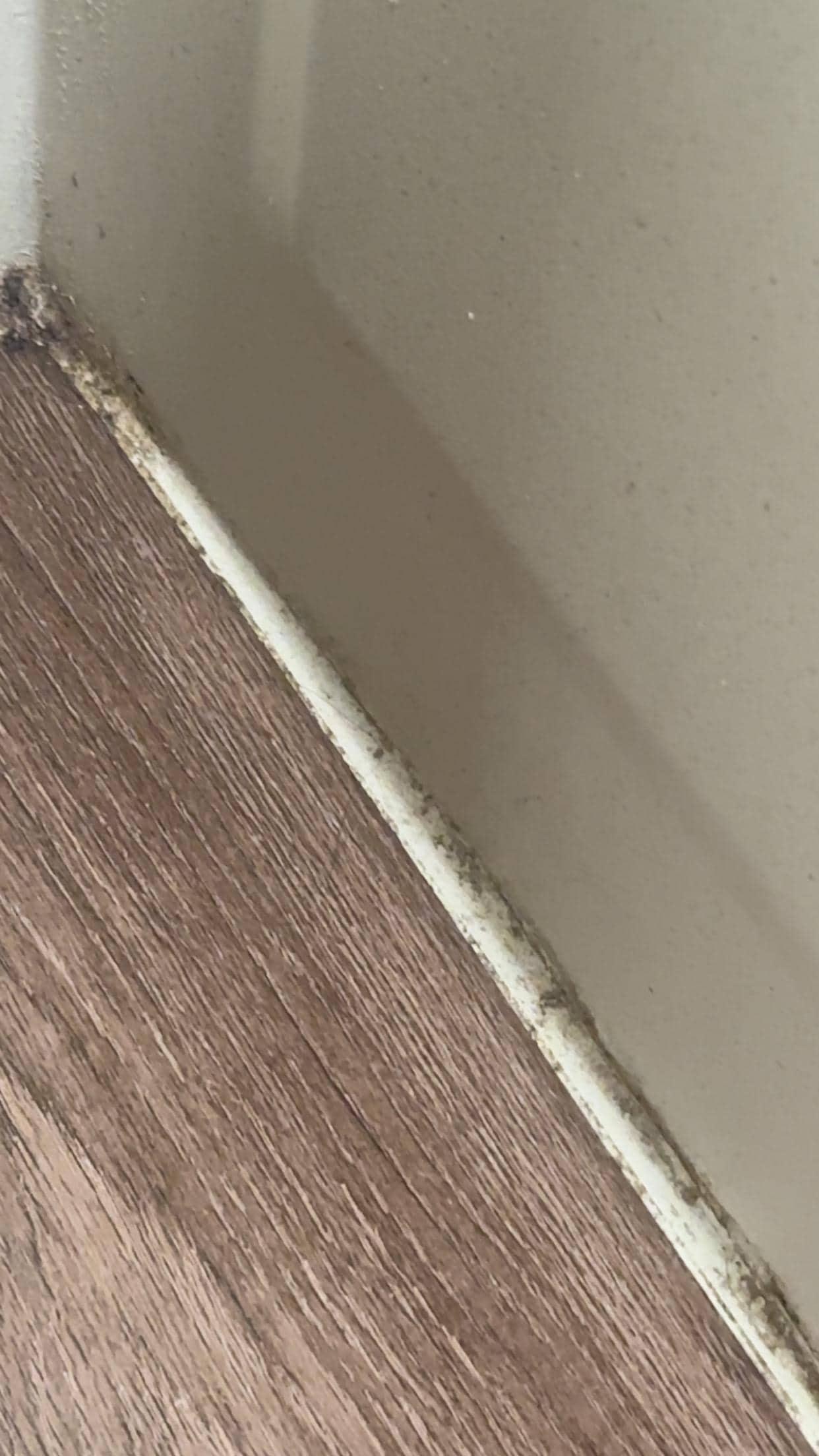 Baseboard in bathroom. 