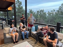 visiting on main balcony