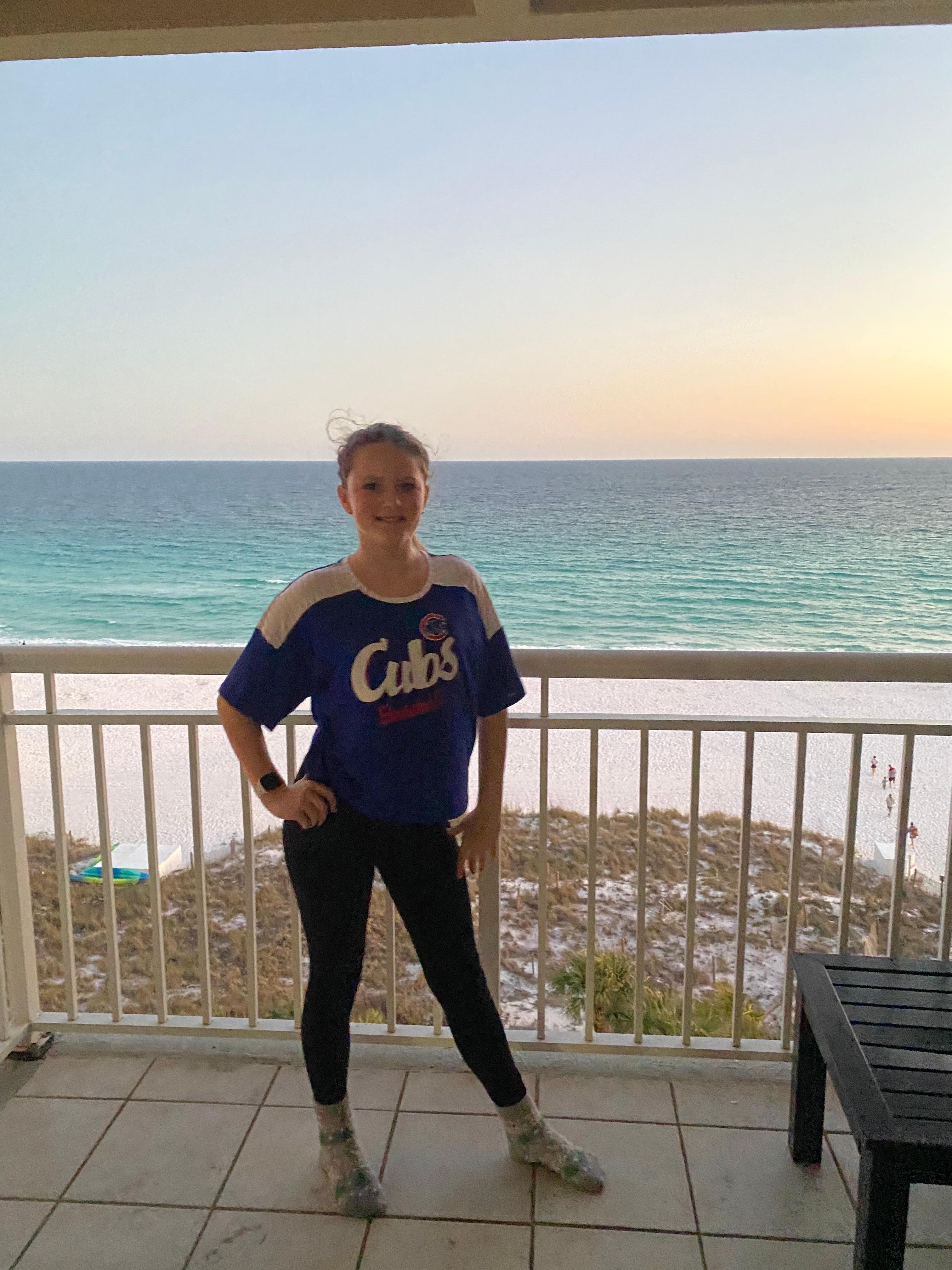 Balcony is right on the beach. Sunsets are stunning. 