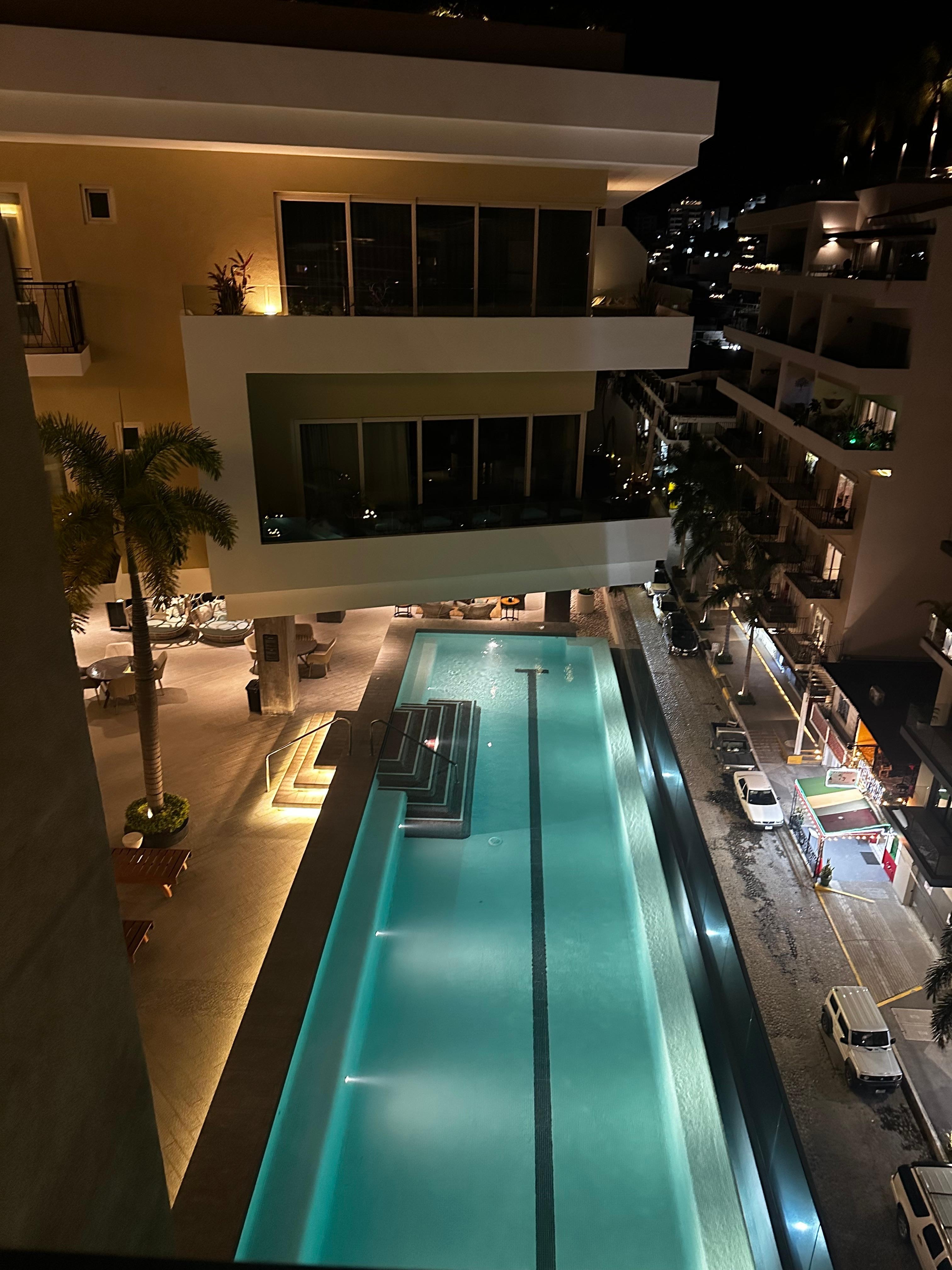View of the lap pool from the balcony 