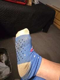 My socks after one night stay, they sure need to clean the floor