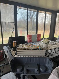 Our sons attempted some fishing, during the day and night. No luck, but a good time. The trees are pretty tight along the bank, made casting a little difficult, but beautiful