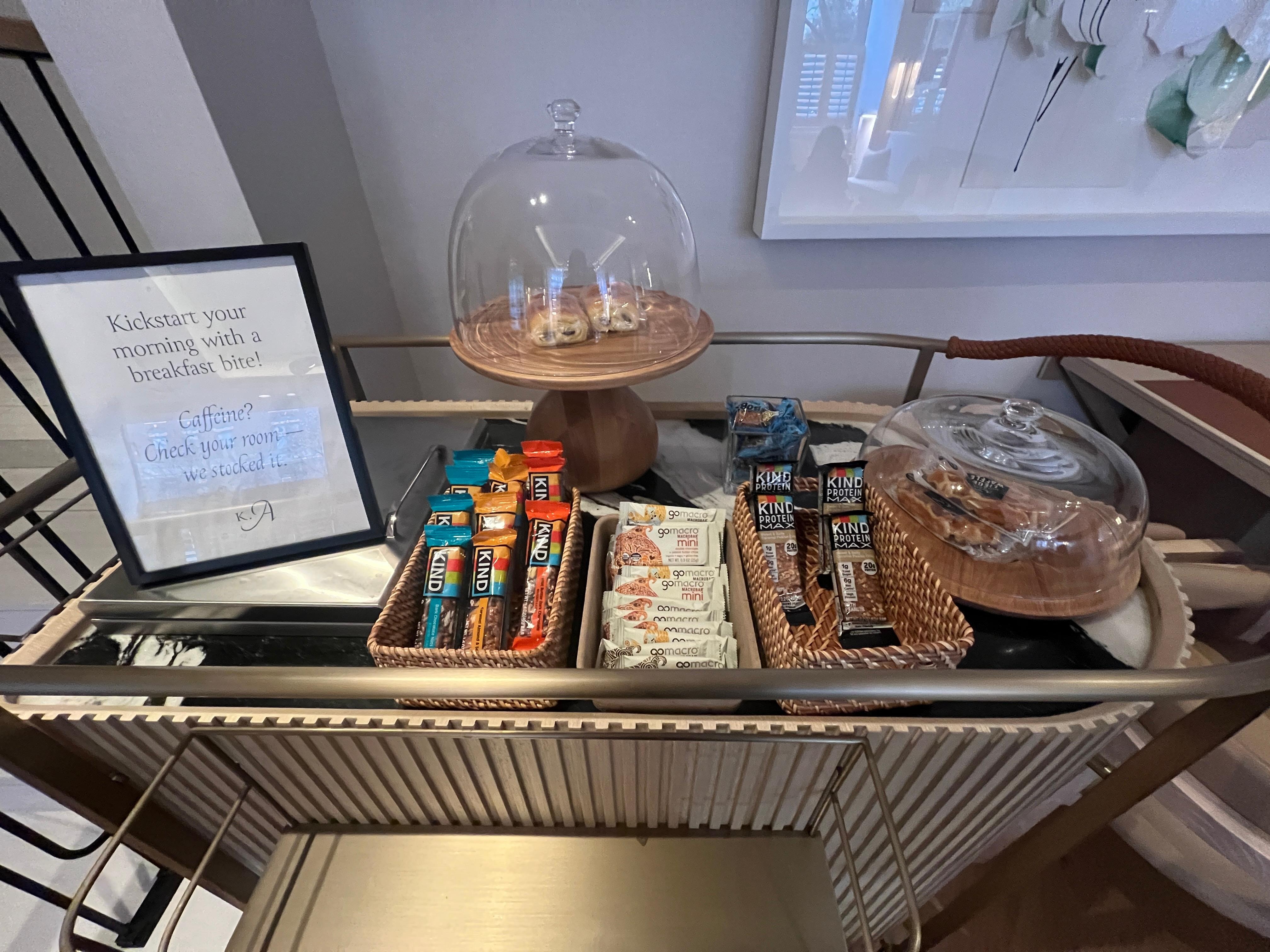 Breakfast snack cart currently available during soft launch