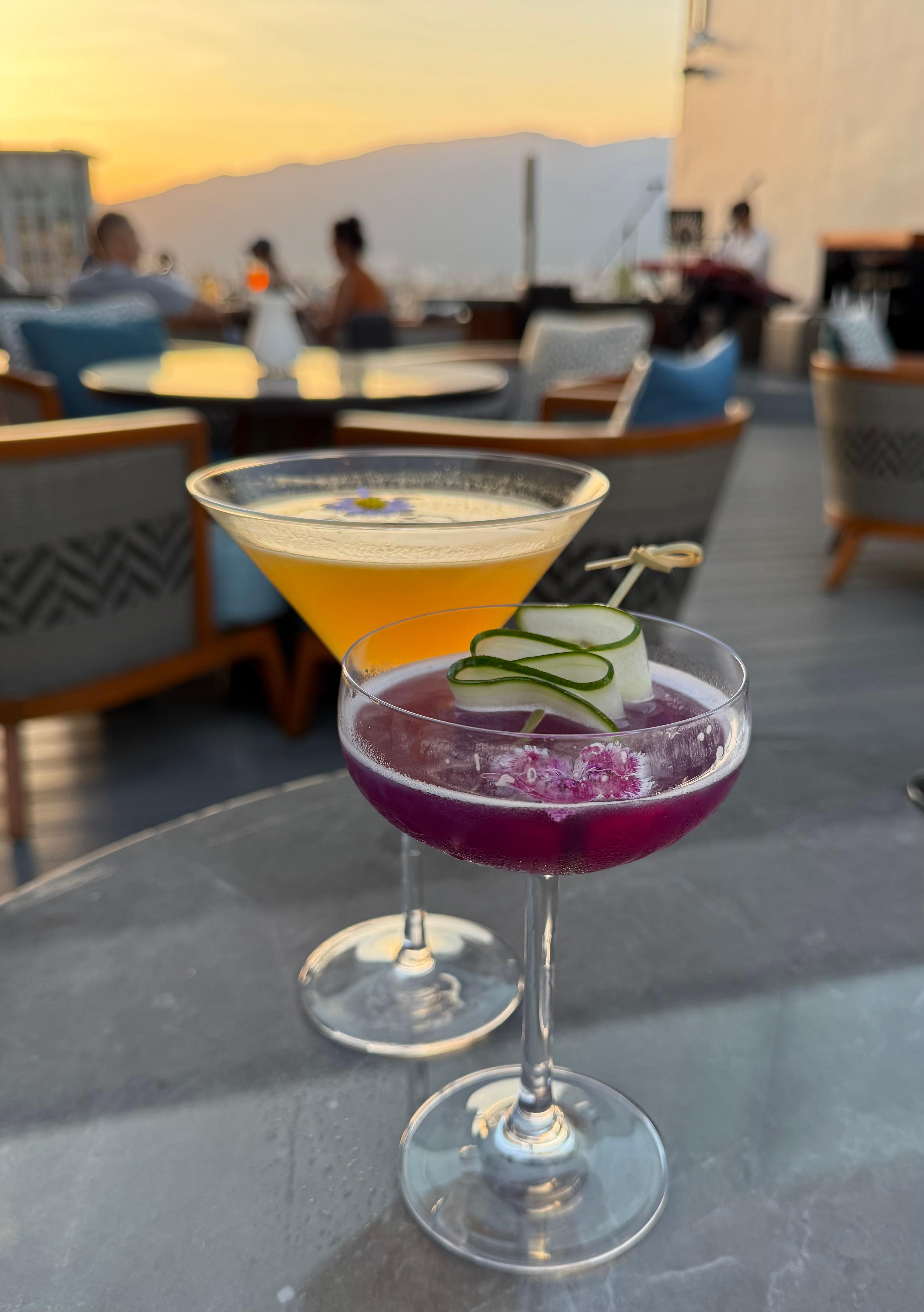 Cocktails on the rooftop bar
