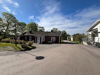 Punainen talo jossa sviitti sijaitsee
