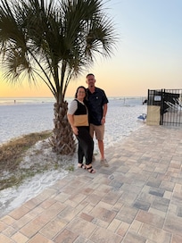 View at edge of property to beach. So close!! Amazing view to walk out to.