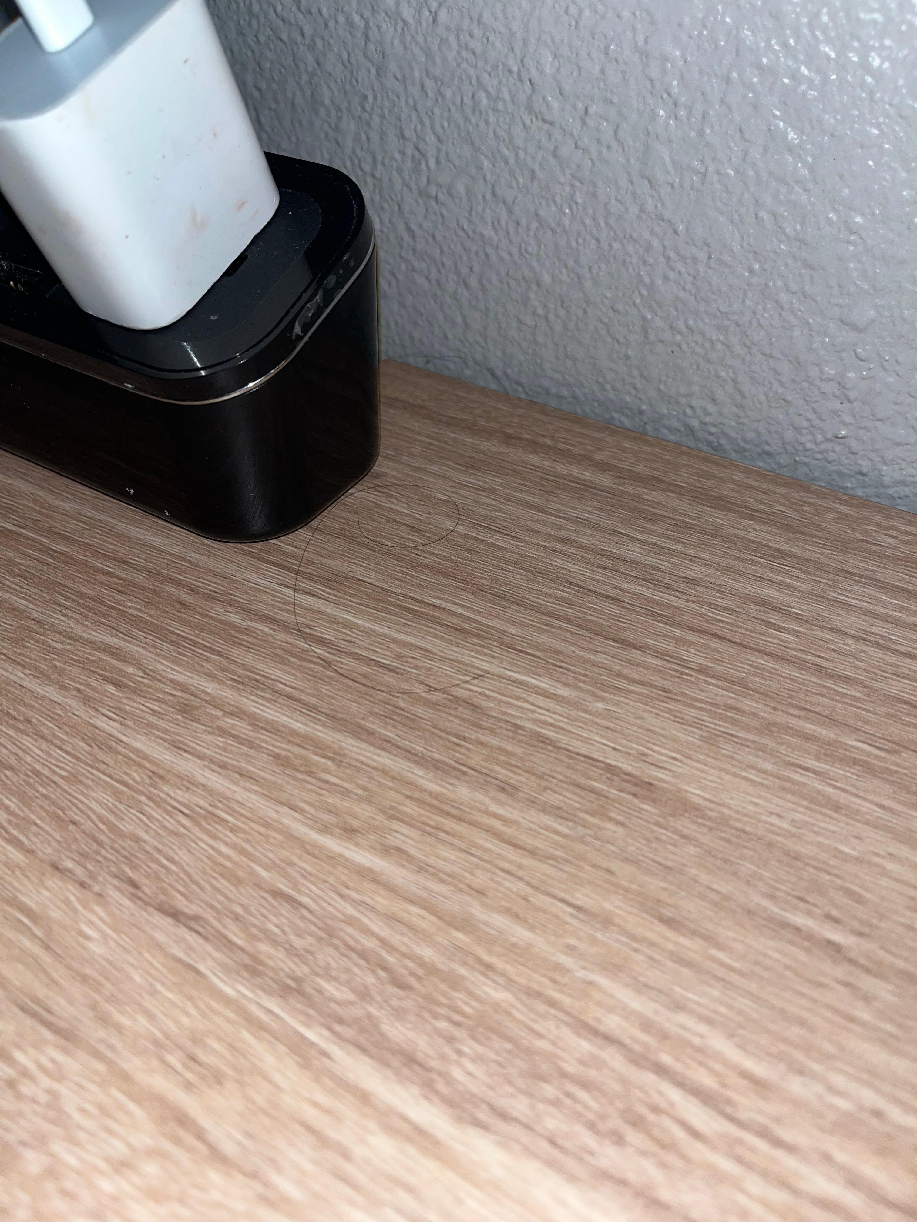 Hair on the eating table 