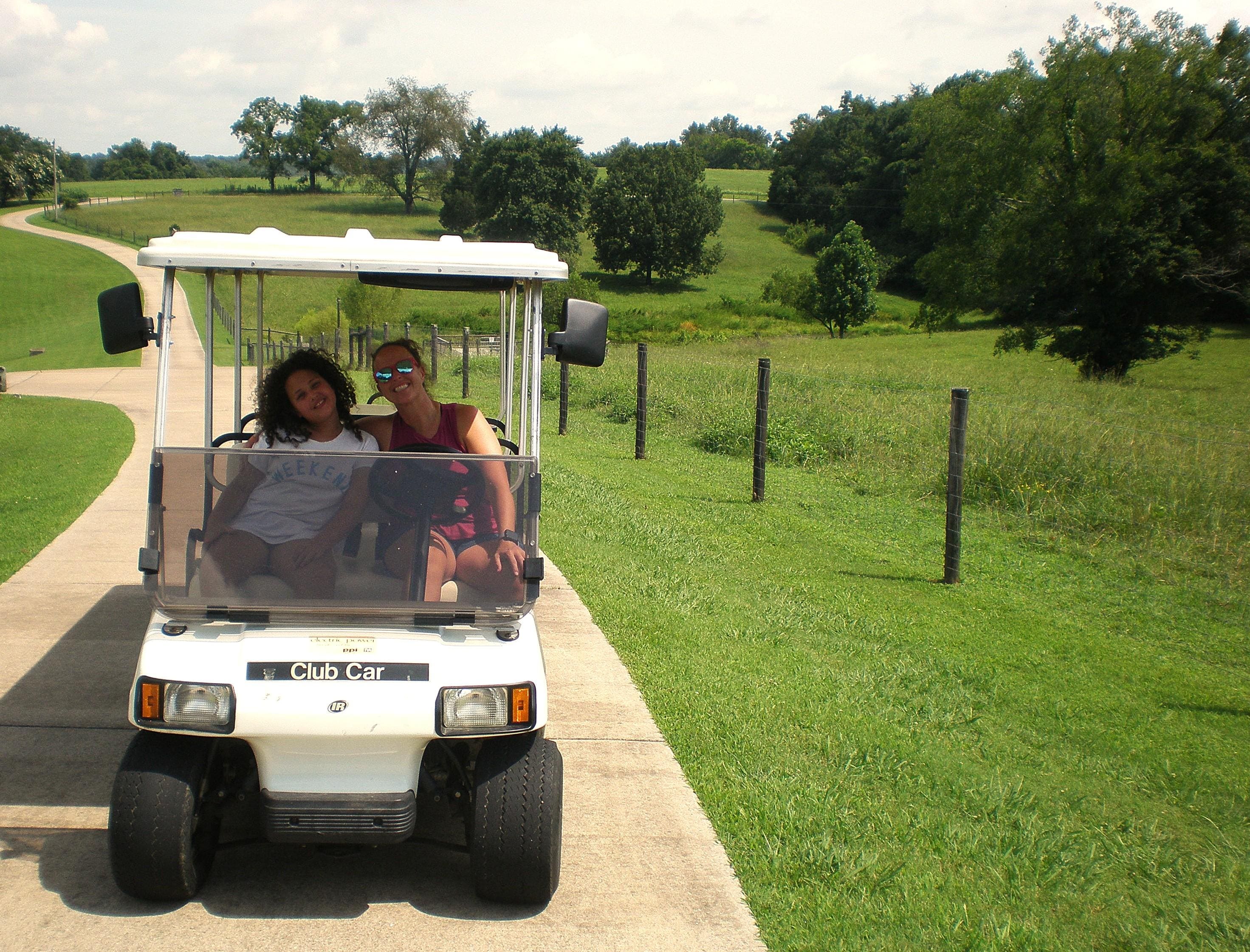 Used gold cart on property.