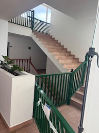 Broken balustrade just laid across the stairs, again seemed like this is old old issue not addressed , but very unpleasant to look at and a constant reminder of a serous accident