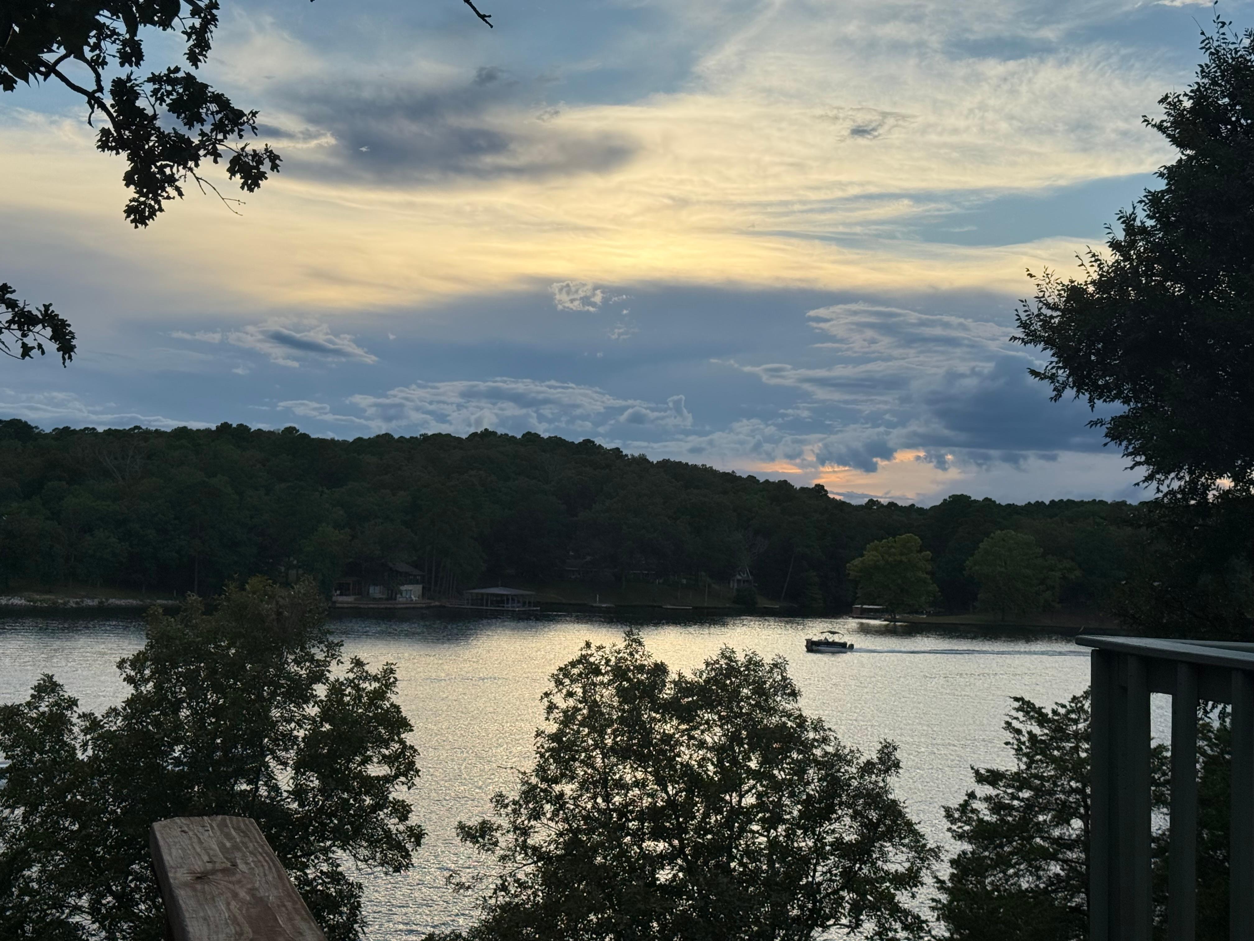 Lovely back porch with comfy furniture 