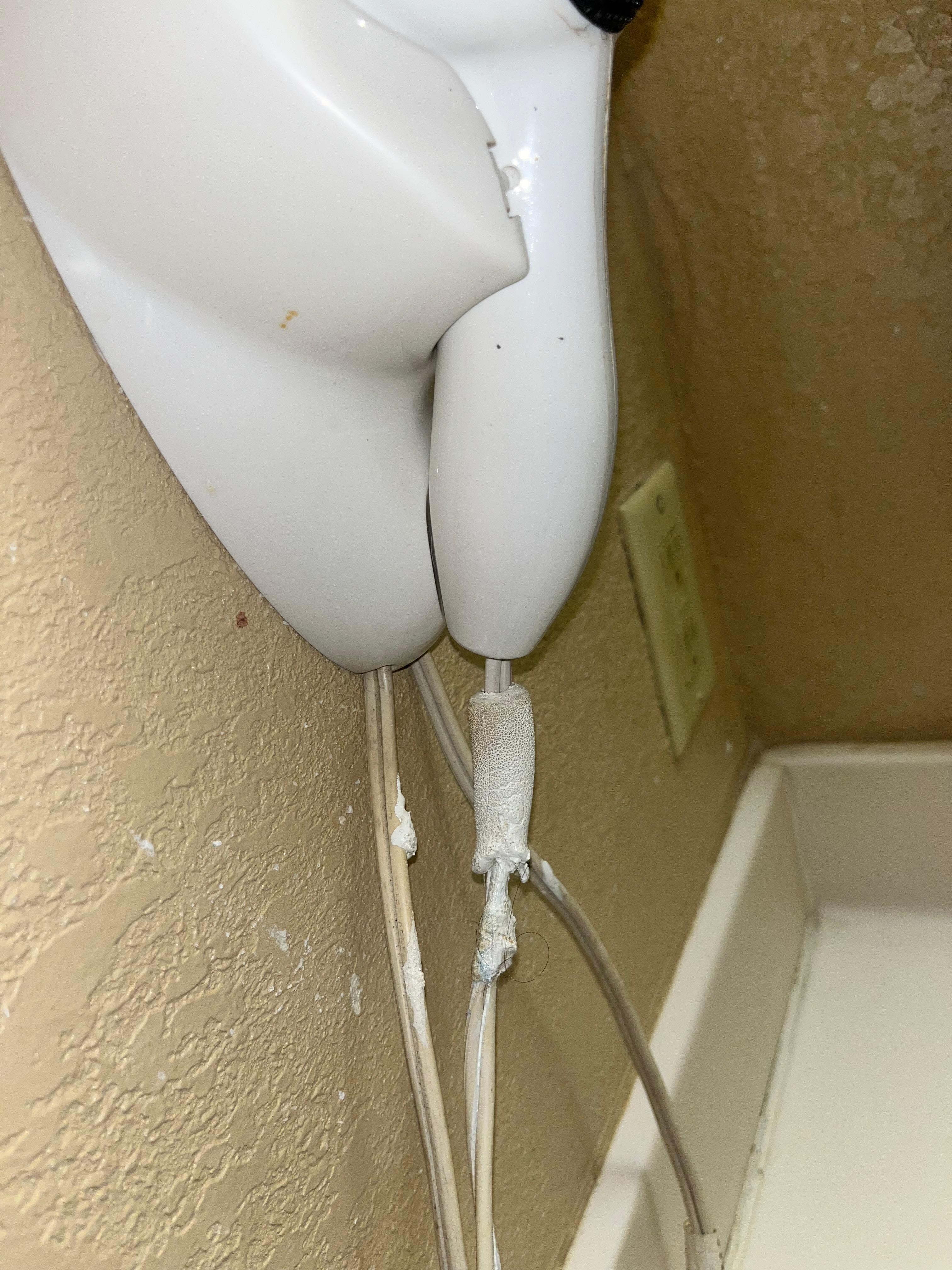 Sticky gunk on blow dryer upon arrival